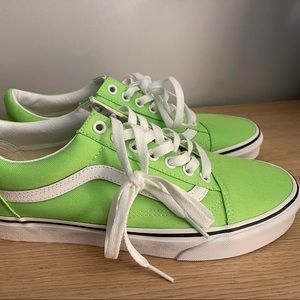 Neon Green Vans Old Skool, Womens 9.5